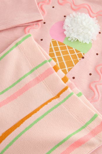 Kids' Cotton Graphic Sweatshirt & Stripe Leggings Set