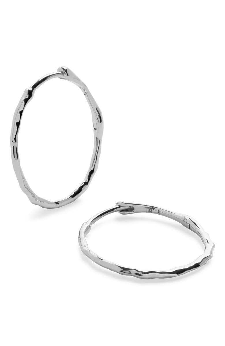 Monica Vinader Medium Siren Hoop Earrings, Main, color, 14K Solid White Gold
