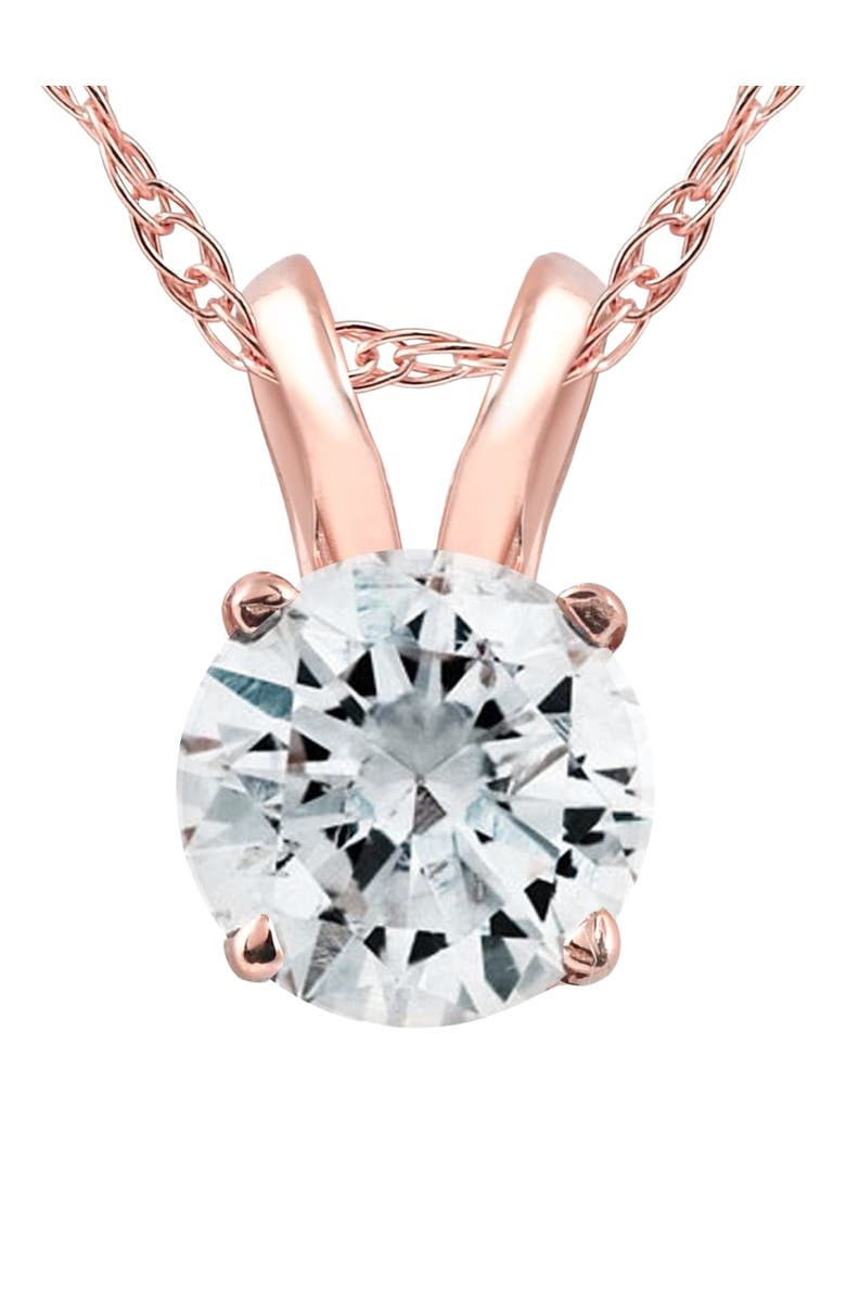 Bliss Diamond 1/2 Ct Lab Grown Solitaire Diamond Pendant 14k Gold Necklace, Main, color, 