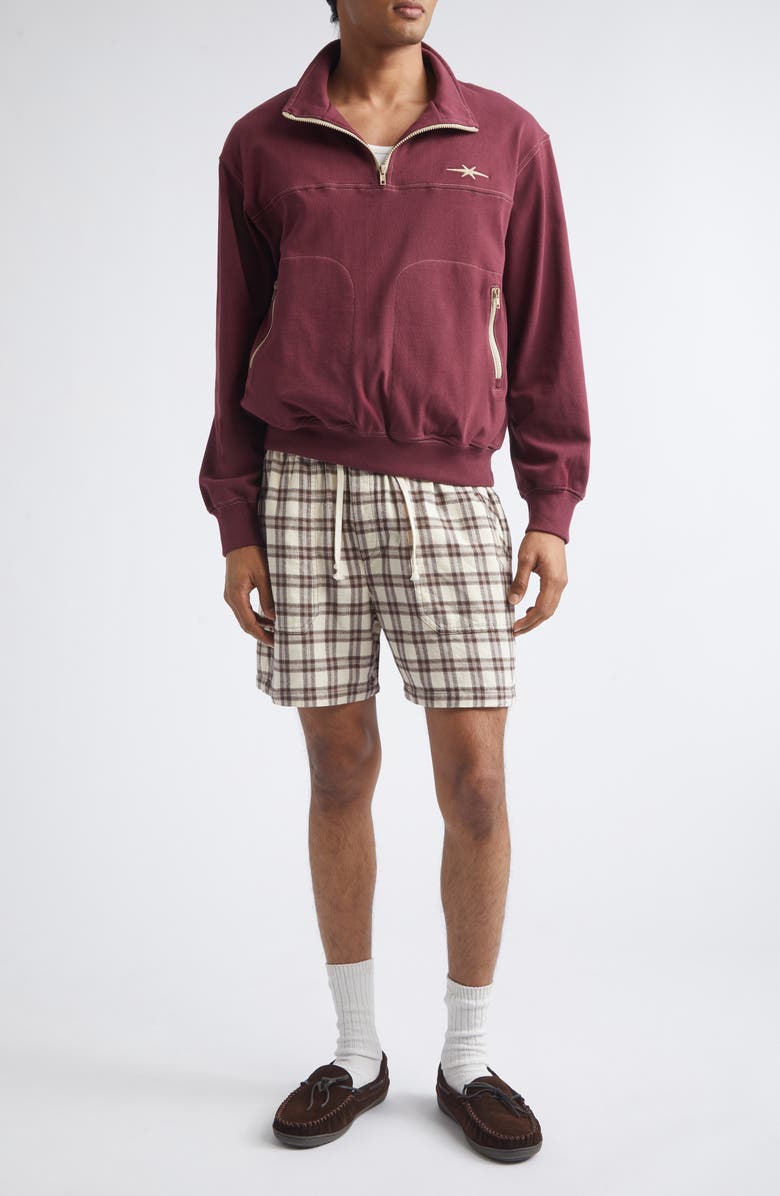 PHIPPS Kennedy Plaid Cotton Flannel Shorts, Alternate, color, Sand Plaid