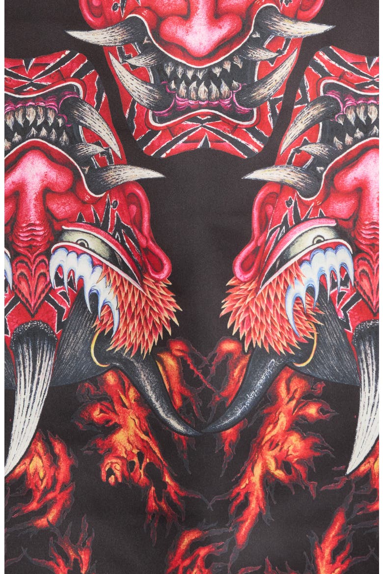 Satin Yaksha Graphic Jersey Polo, Alternate, color, RED MULTI