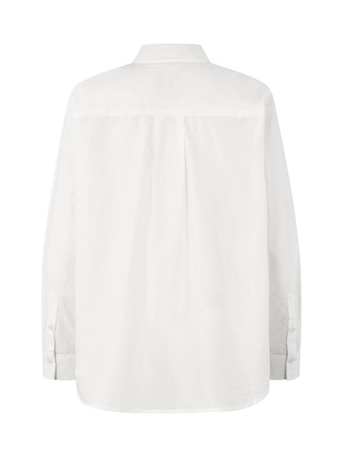 Masai Copenhagen Maimma Long Sleeve Collared Shirt In White