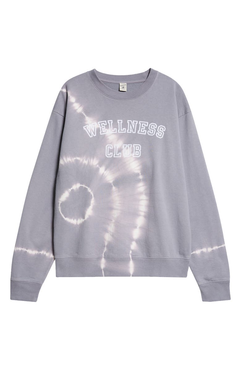 Sporty & Rich Wellness Club Flocked Cotton Graphic Sweatshirt, Alternate, color, 