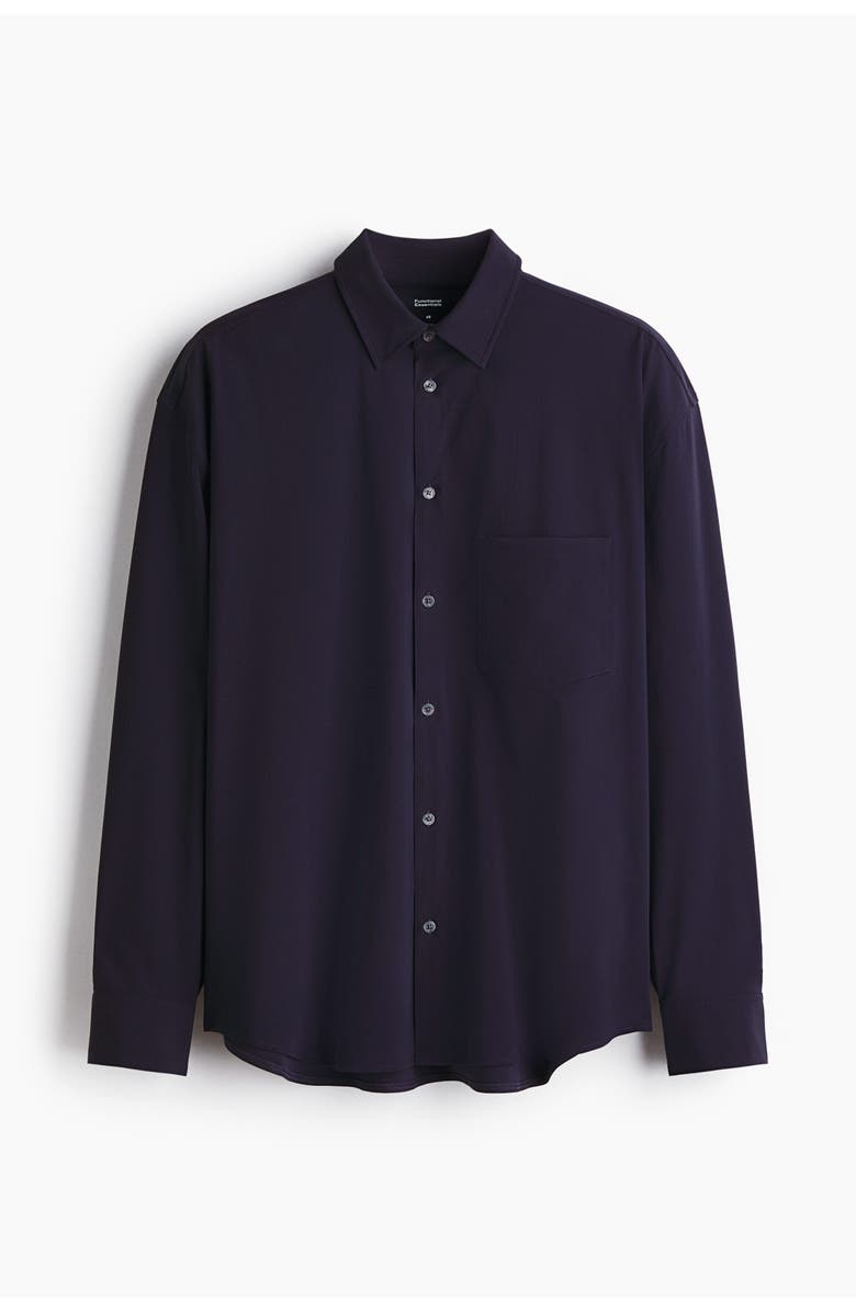 H&M Cooling Loose Fit Shirt, Main, color, Navy Blue
