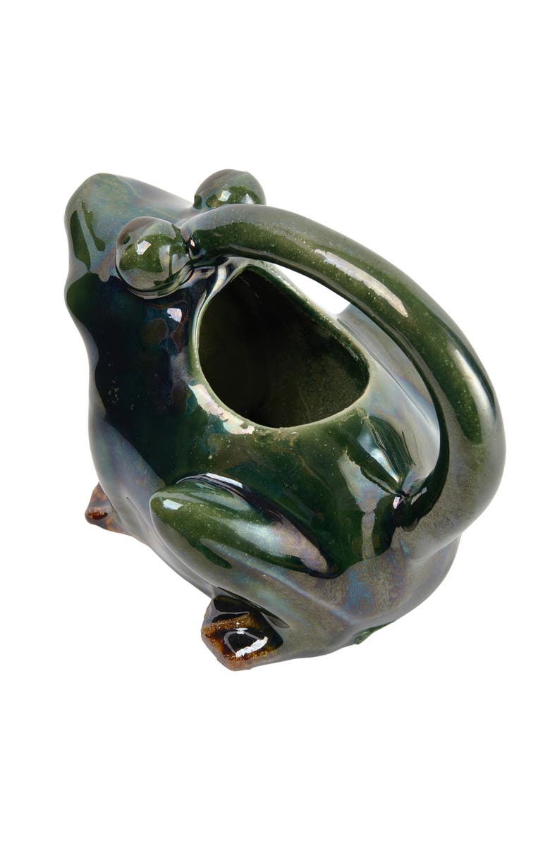 Storied Home Stoneware Frog Watering Pitcher, Alternate, color, Green