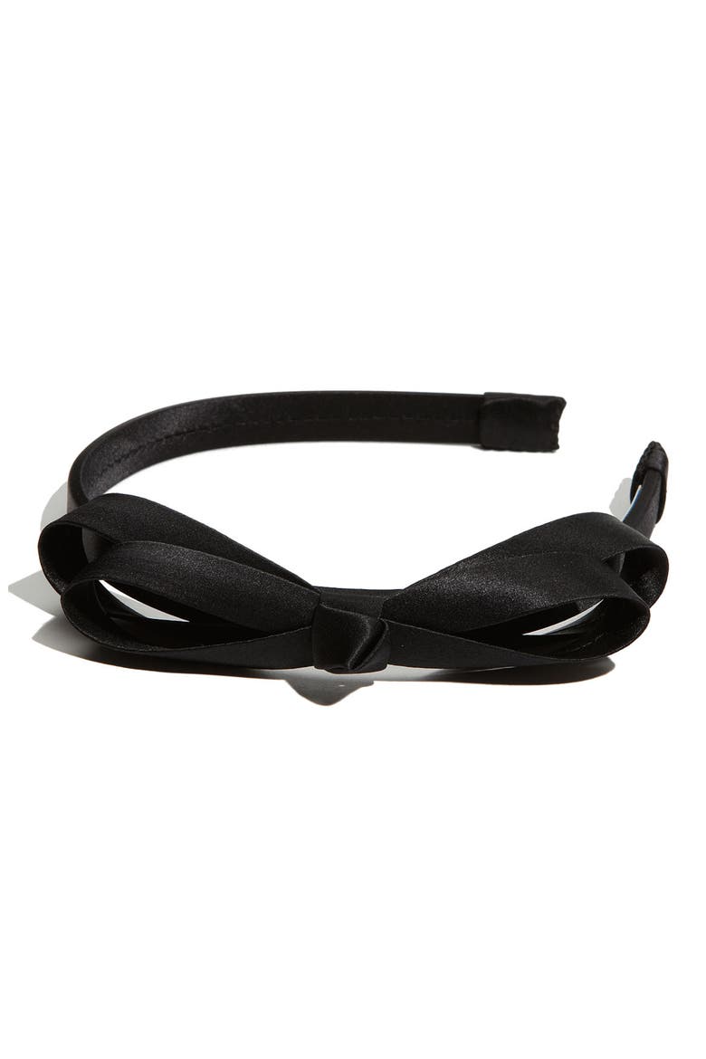 'Double Loop' Bow Headband, Main, color, BLACK CHARM