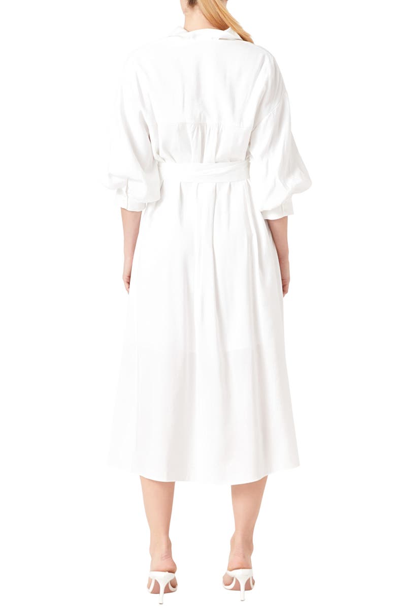 English Factory Blouson Sleeve Midi Shirtdress, Alternate, color, 