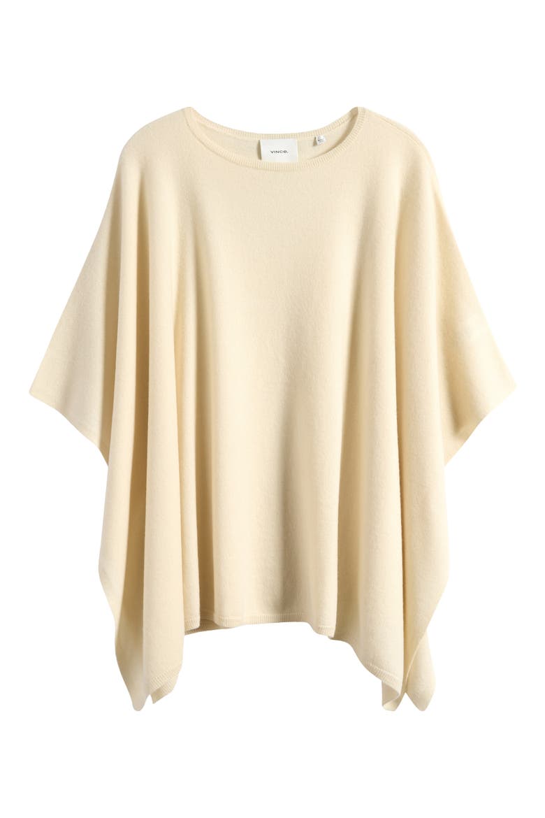 Boat Neck Silk & Cashmere Poncho, Alternate, color, 100WHT