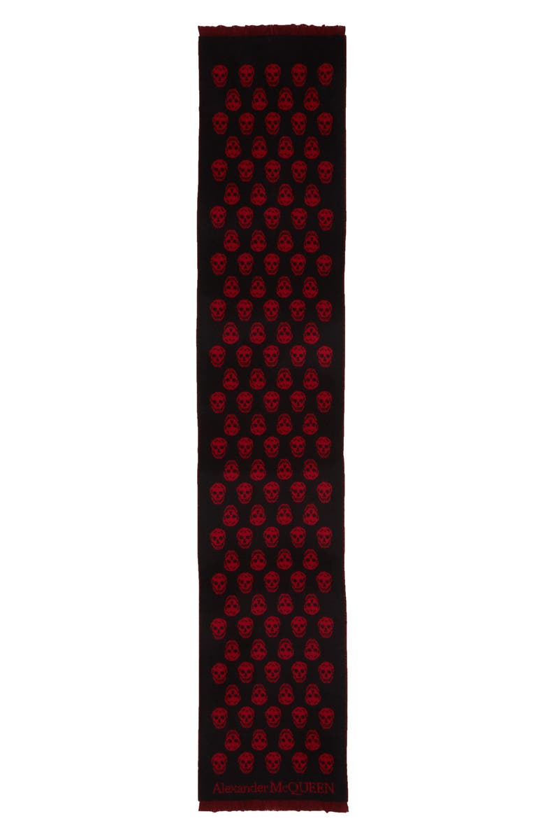 McQueen Alexander McQueen Skull Wool Scarf, Main, color, 