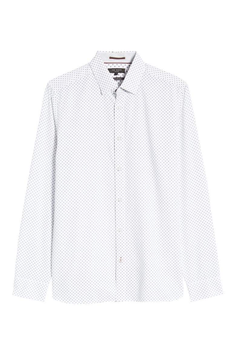 Figtre Slim Fit Print Sport Shirt, Alternate, color, WHITE