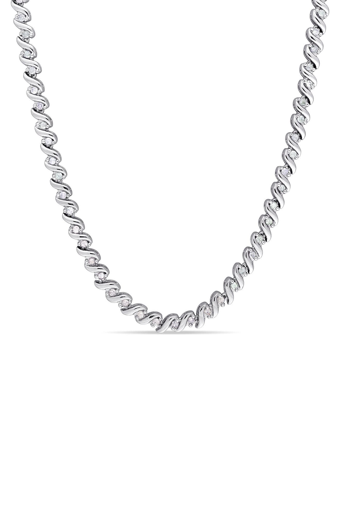 DELMAR Twisted Diamond Tennis Necklace - 1.05ct.