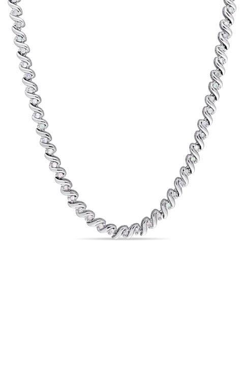 Twisted Diamond Tennis Necklace - 1.05ct.