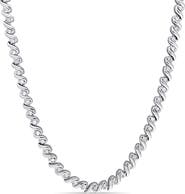 DELMAR Twisted Diamond Tennis Necklace - 1.05ct.