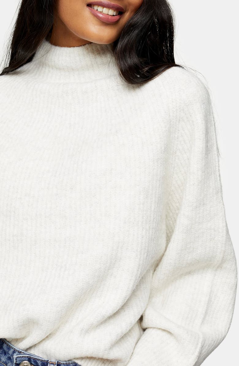 Topshop Funnel Neck Sweater, Alternate, color, 