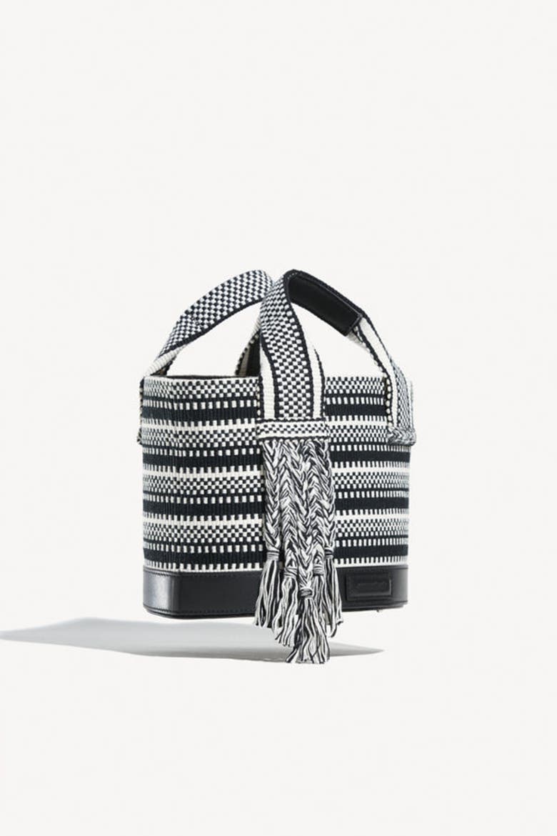 Tutu Midi Bucket Bag, Alternate, color, Ivory Black