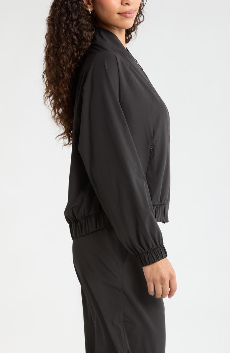 Zella Atlas Bomber Jacket, Alternate, color, Black