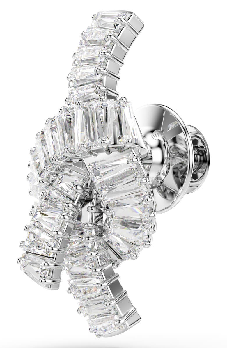 Swarovski Matrix Tack Knot Drop Earrings, Alternate, color, Rhodium/ White