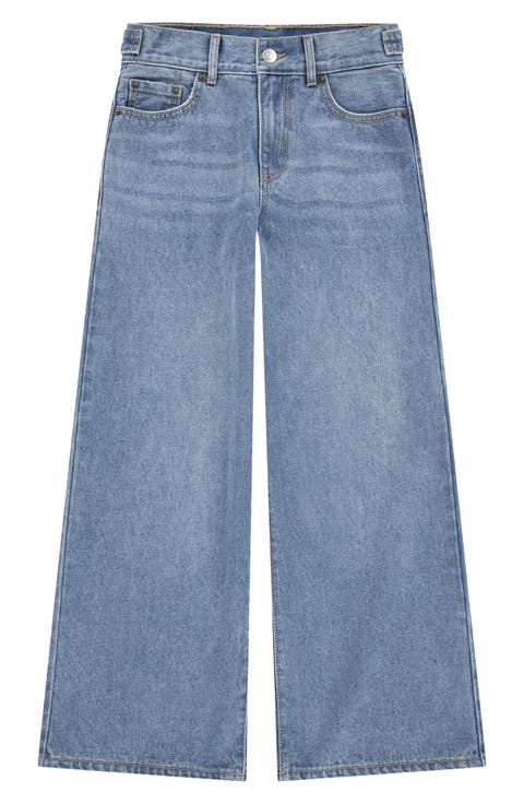 Kids' Adjustable Waist Wide Leg Jeans (Big Kid)