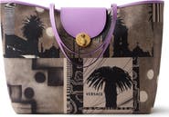 Versace Large Sunset Canvas & Leather Tote