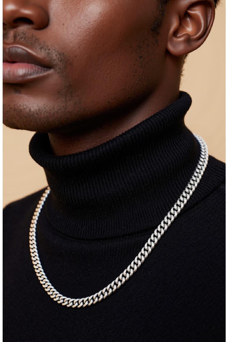 Men's Curb Chain Necklace, Alternate, color, SILVER