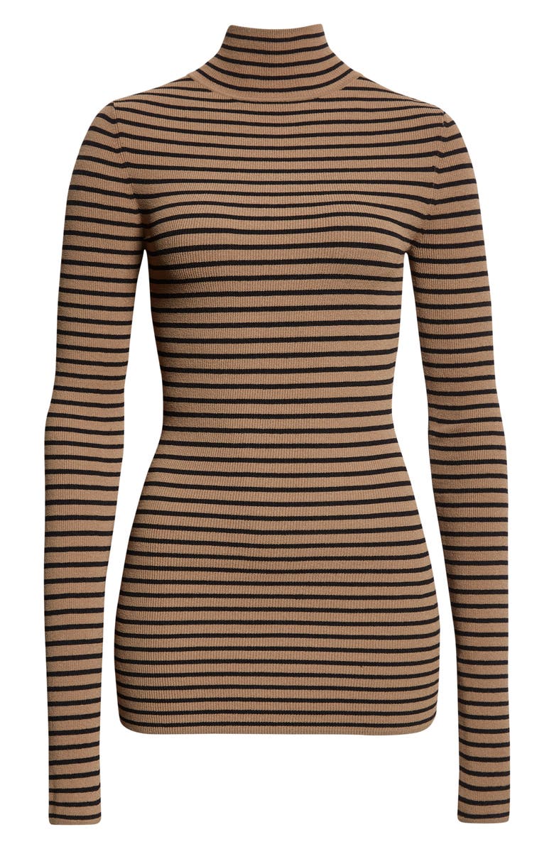 Proenza Schouler Didi Velvet Stripe Sweater, Alternate, color, Khaki/ Black
