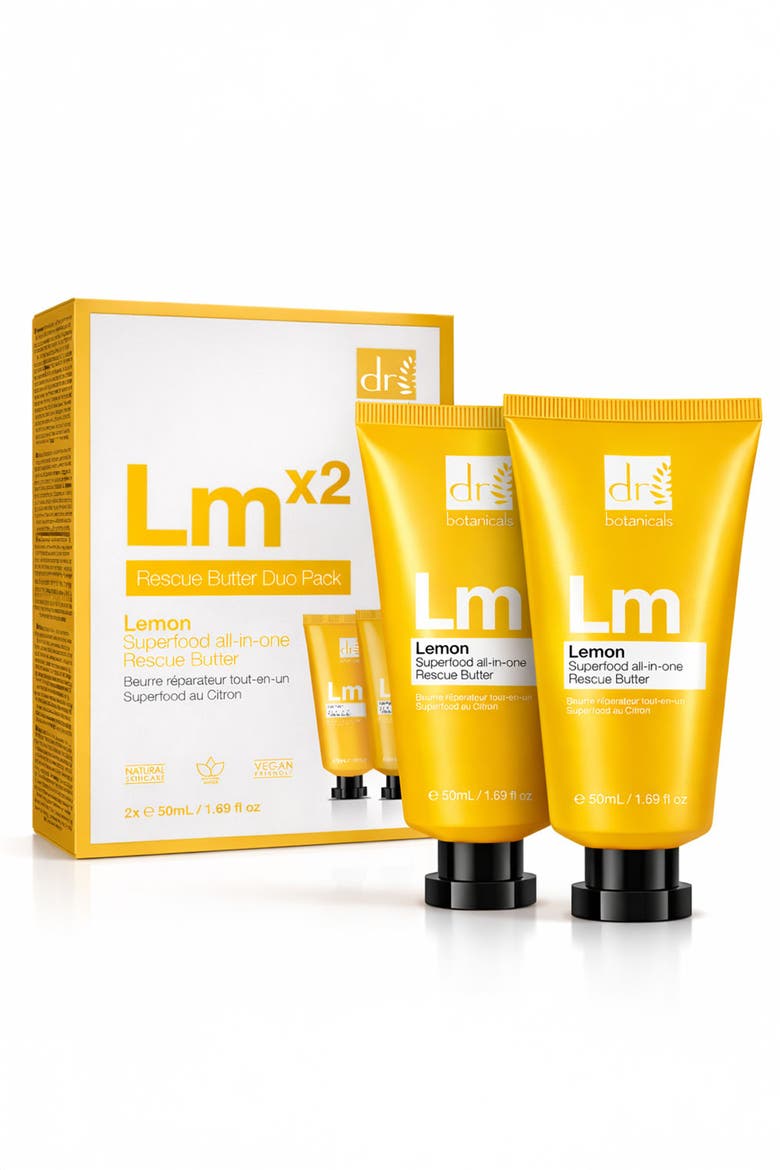 Lemon Superfood All-In-One Rescue Butter Duo Pack 100ml for Anti-Aging, Brightening, Alternate, color, White