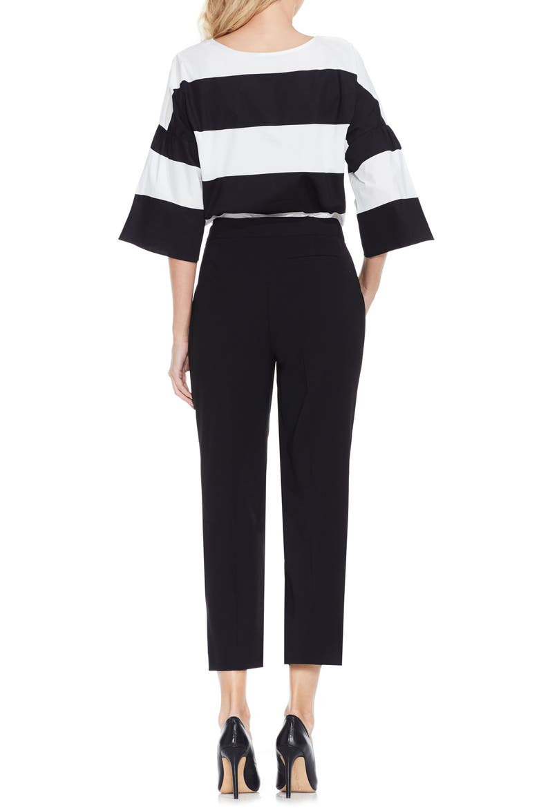 Texture Base Straight Leg Crop Pants, Alternate, color, RICH BLACK