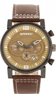 BREED Ryker Chronograph Leather-Band Watch w/Date