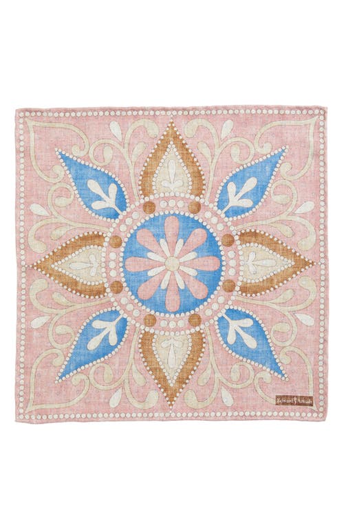 Shop Edward Armah Floral Reversible Silk Pocket Square In Pink