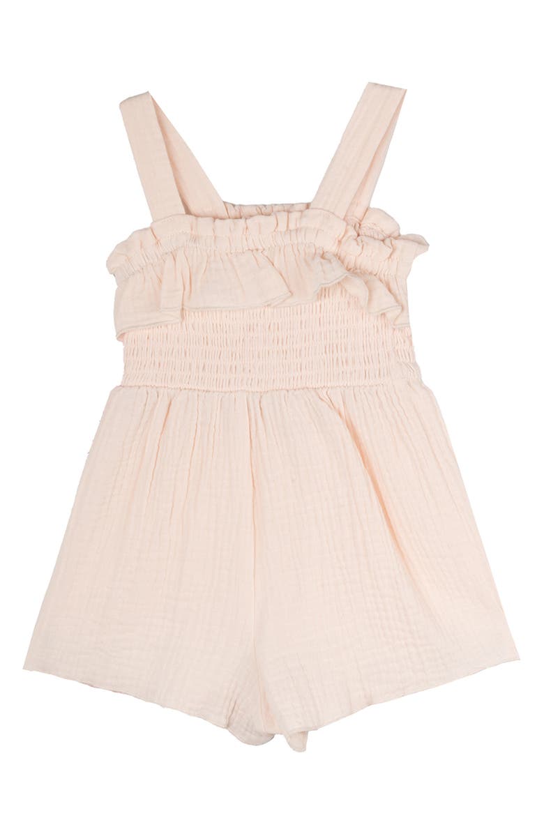 Rare Editions Cherry Embroidered Romper, Alternate, color,