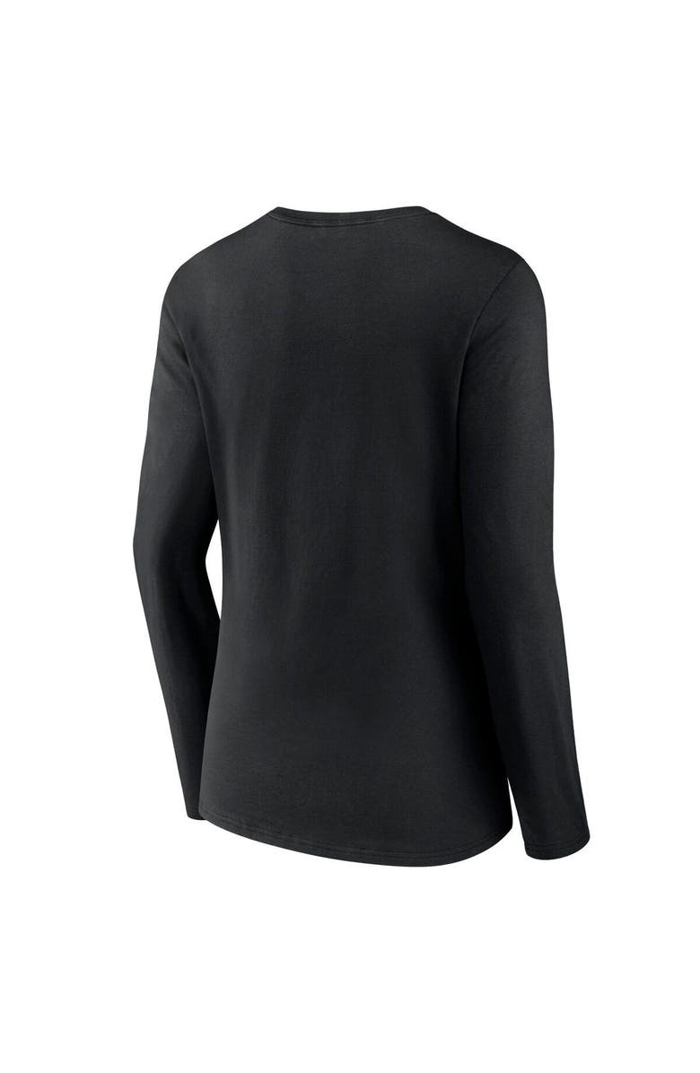 FANATICS Women's Fanatics Branded Black Wisconsin Badgers Evergreen Campus Long Sleeve V-Neck T-Shirt, Alternate, color, 