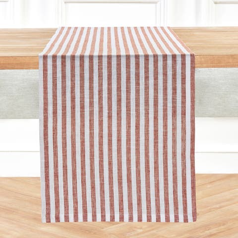Linen Table Runner for Dining Table, Holiday and Everyday Table Decor - Amalfi Stripe