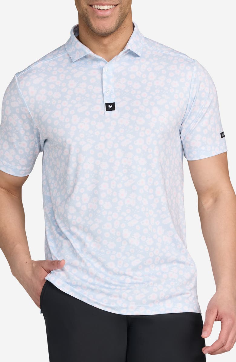 Bad Birdie Core Patterned Performance Golf Polo, Main, color, Hazy Daisy