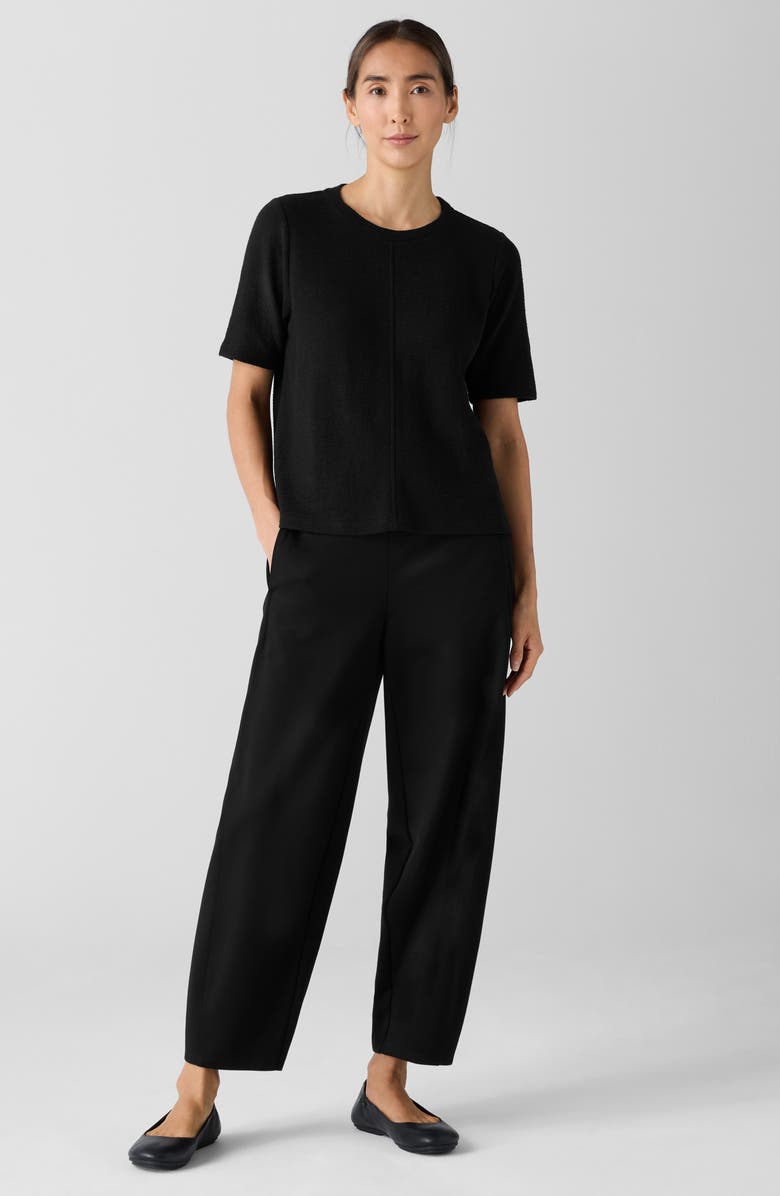 Eileen Fisher Crewneck Short Sleeve T-Shirt, Alternate, color, Black