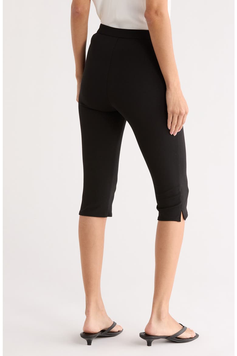 Stretch Crepe Capri Pants, Alternate, color, BLACK