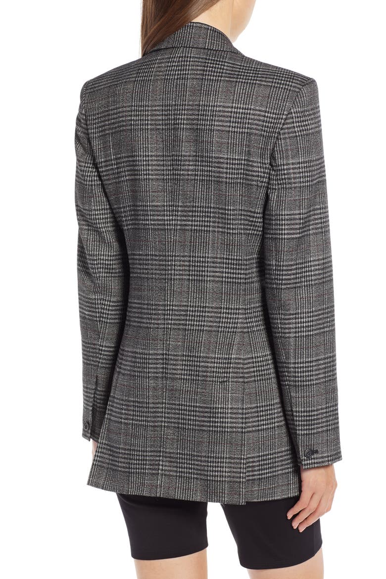 Plaid Blazer (Nordstrom Exclusive), Alternate, color, BLACK PLAID