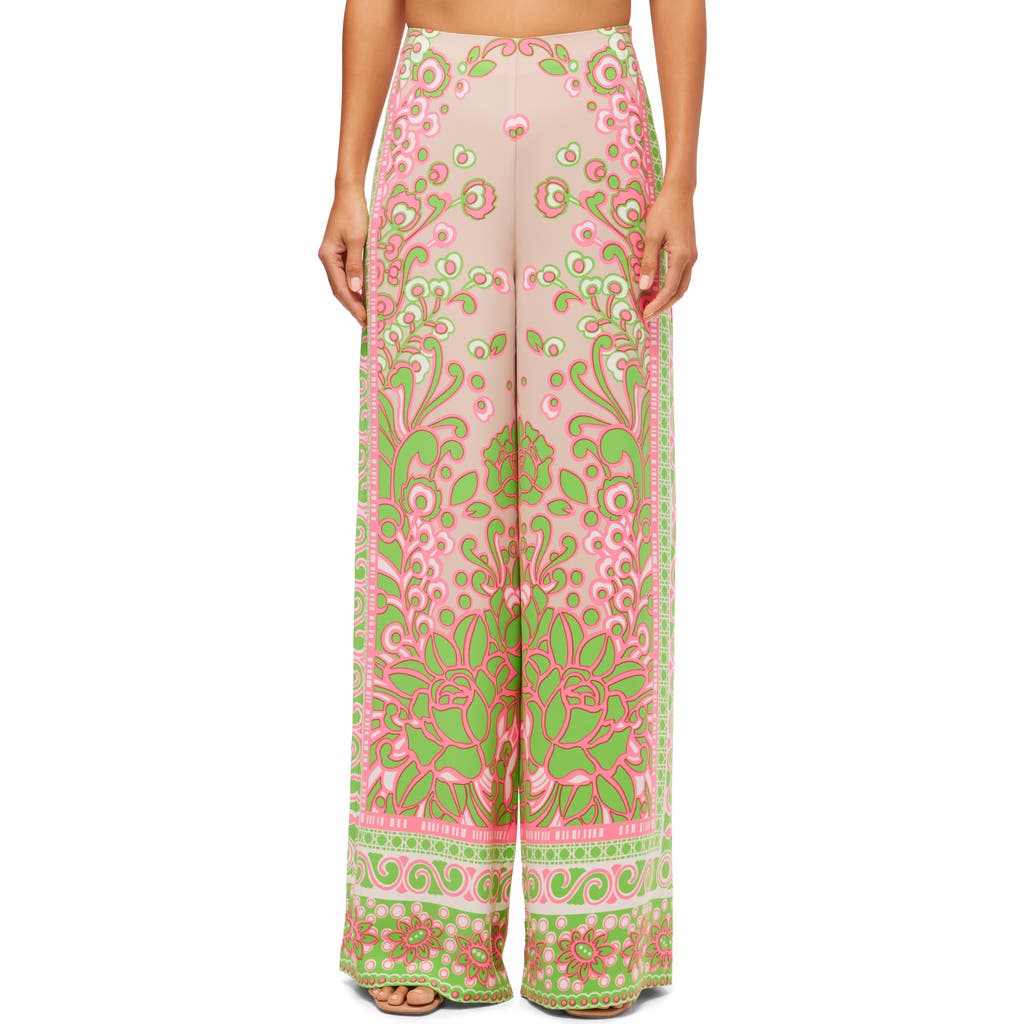 Shop Trina Turk Printed Wide Leg Federer Pant In Multi