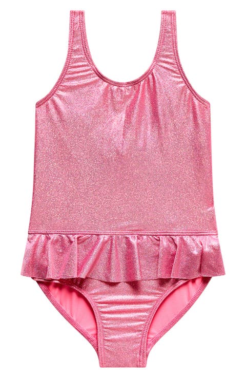 Kids' Metallic Ruffle One-Piece Swimsuit