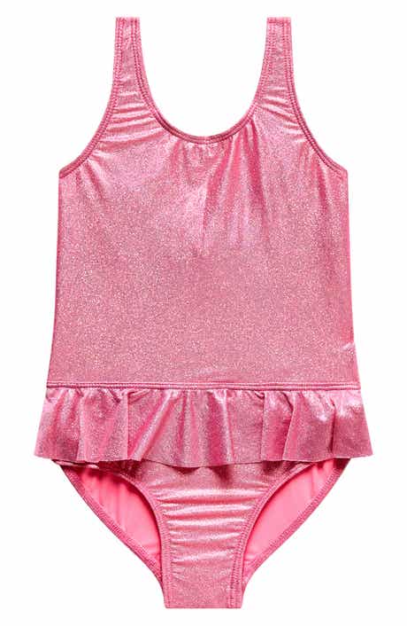 Kids' Metallic Ruffle One-Piece Swimsuit