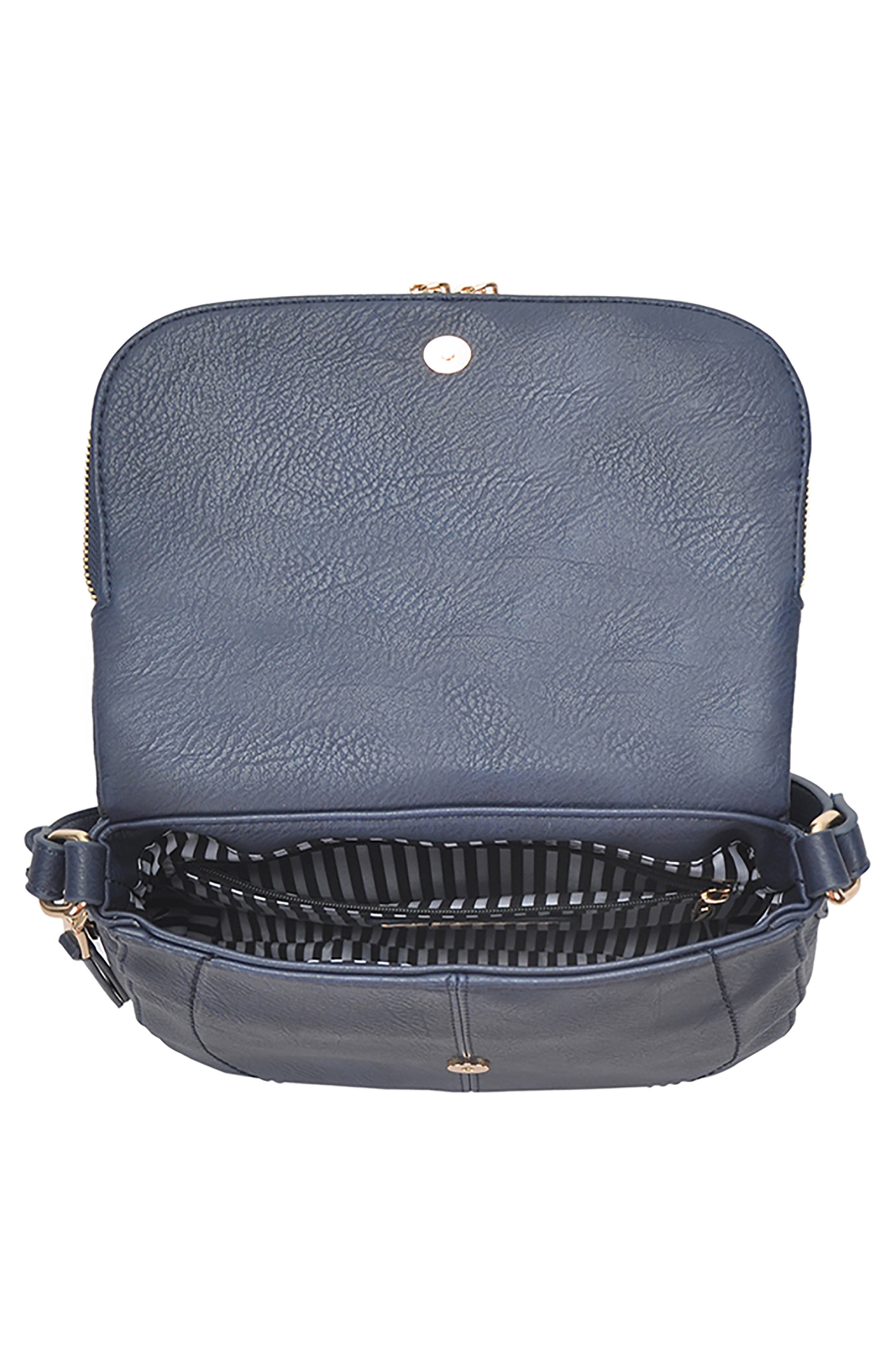 Faux Leather Crossbody Bag, Alternate, color, NAVY