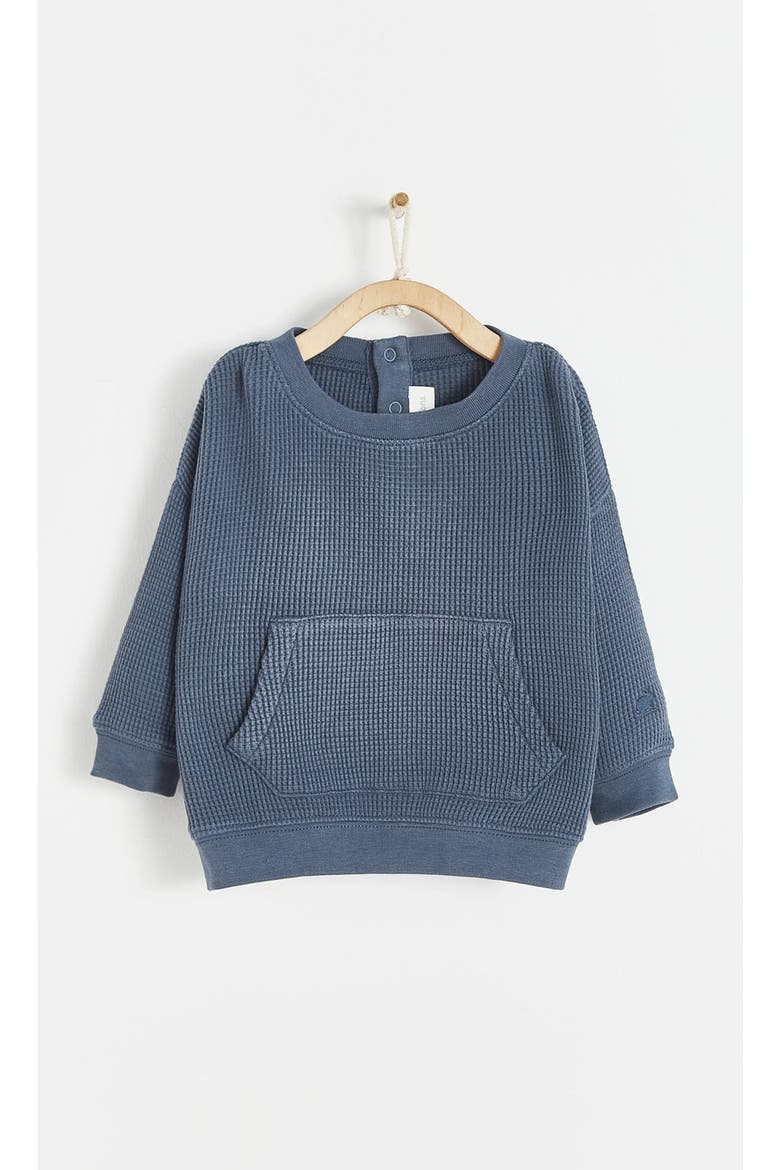 Waffle Front Pocket Sweatshirt for Infant, Main, color, Blue-graphite