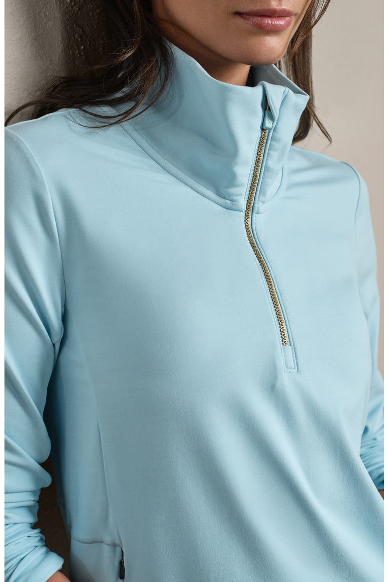 Course to Court Long Sleeve Quarter Zip Top, Alternate, color, POOL BLUE