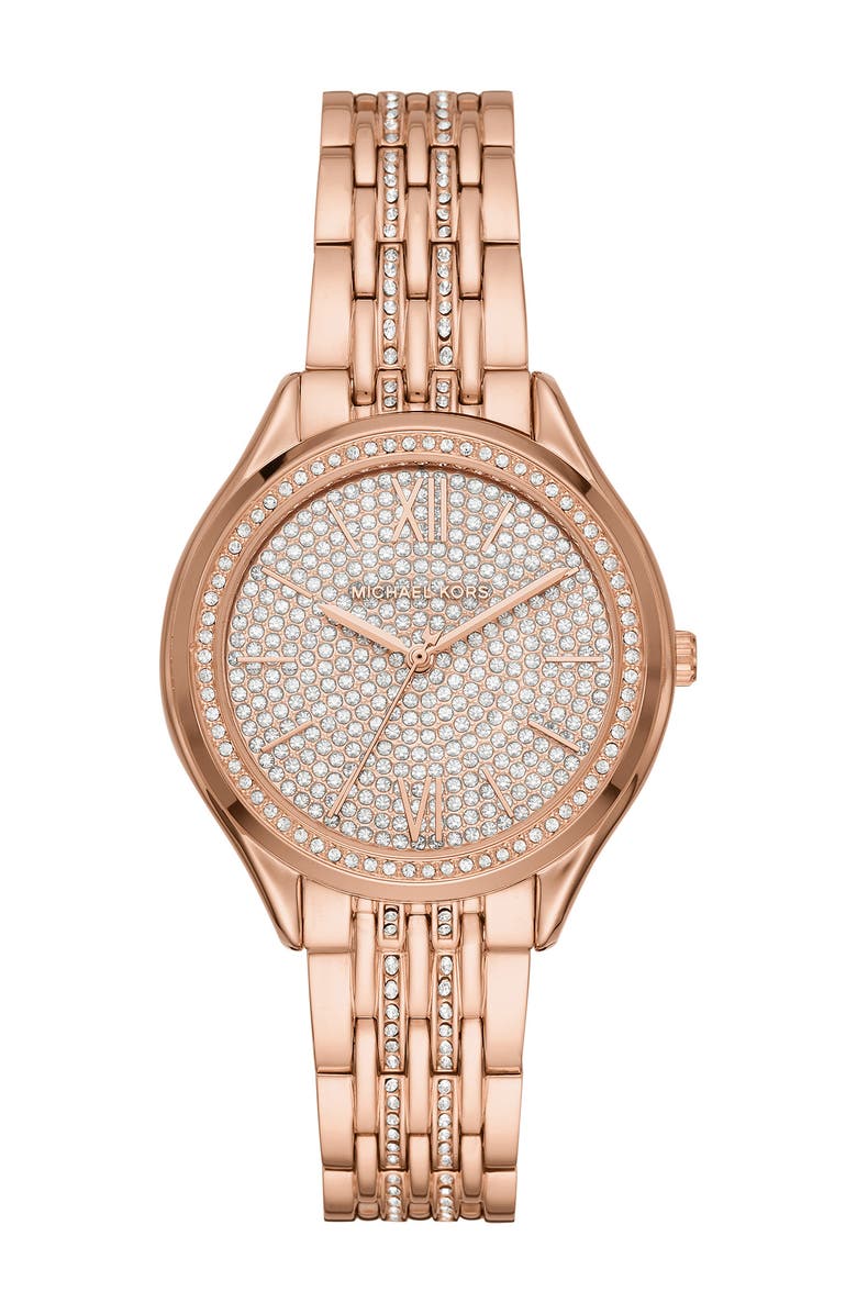 Michael Kors Mindy Crystal Bracelet Watch, 36mm, Main, color, 