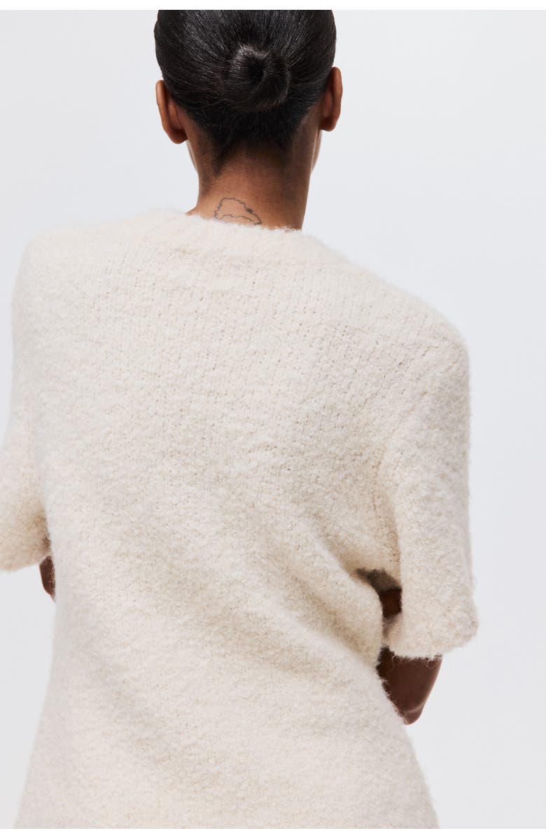 H&M Bouclé-knit T-shirt, Alternate, color, Cream