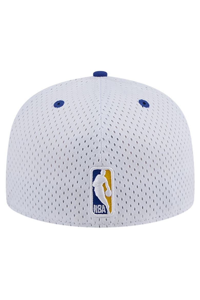 Men's New Era White/Royal Golden State Warriors Throwback 2Tone 59FIFTY Fitted Hat, Alternate, color, White