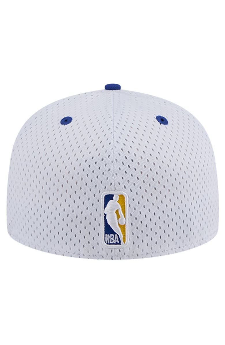 New Era Men's New Era White/Royal Golden State Warriors Throwback 2Tone 59FIFTY Fitted Hat, Alternate, color, White