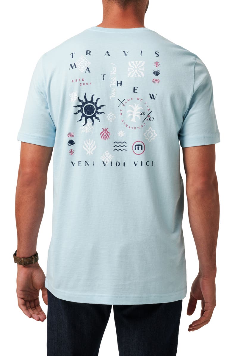 TravisMathew Euro Trip Pocket Graphic T-Shirt, Alternate, color, Cory Blue