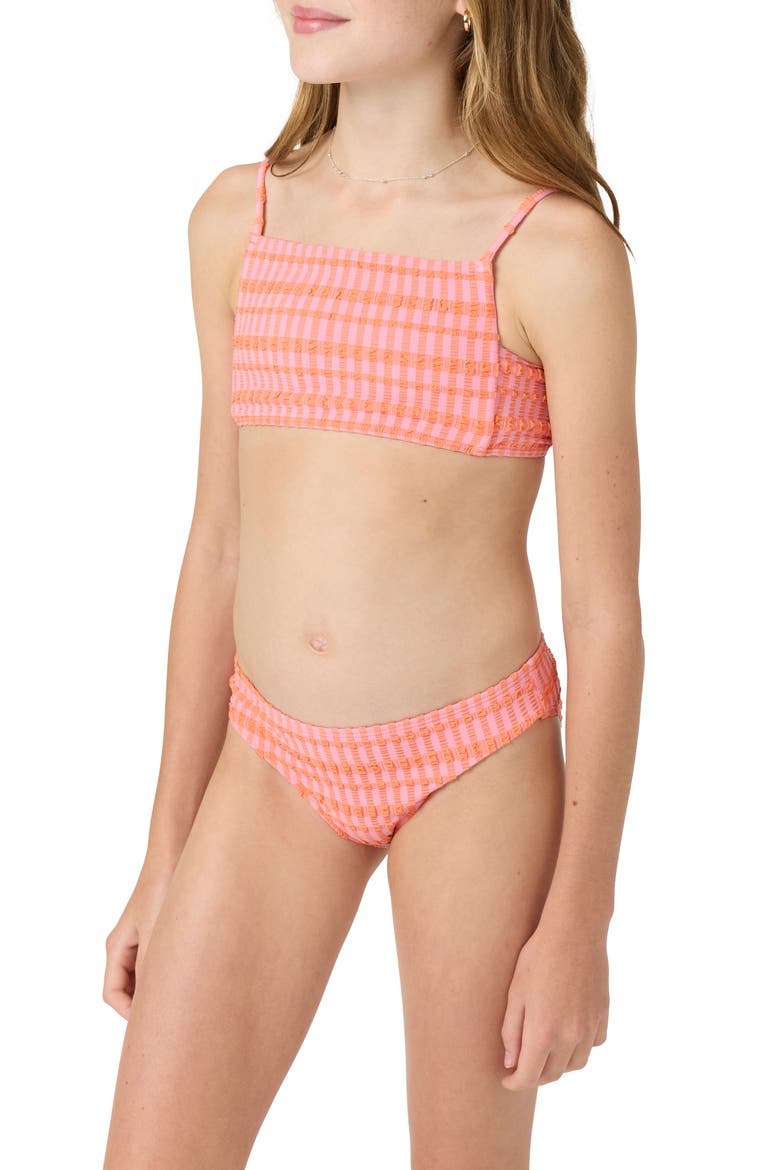 Kids' Paradise Plaid Two-Piece Swimsuit, Alternate, color, SACHET PINK