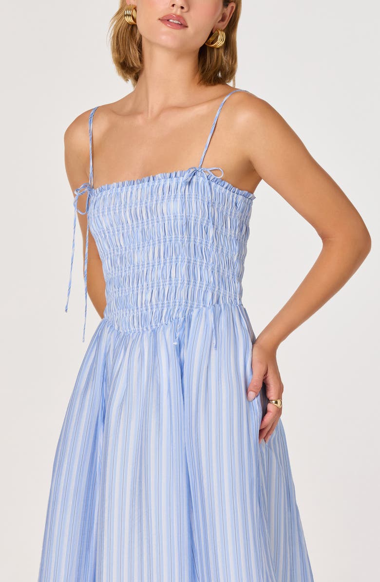 ASTR the Label Lahela Stripe Sundress, Alternate, color, Blue Stripe