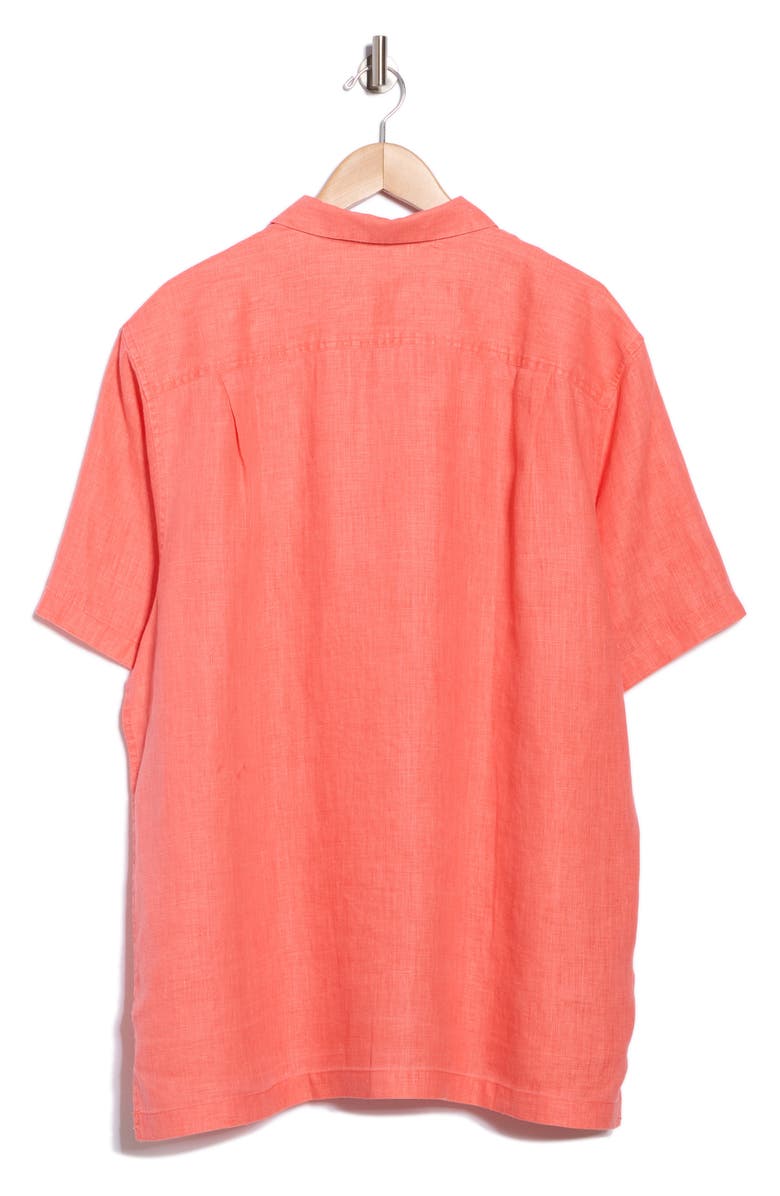Tommy Bahama Sea Glass Short Sleeve Button-Up Linen Camp Shirt, Alternate, color, Dubarry